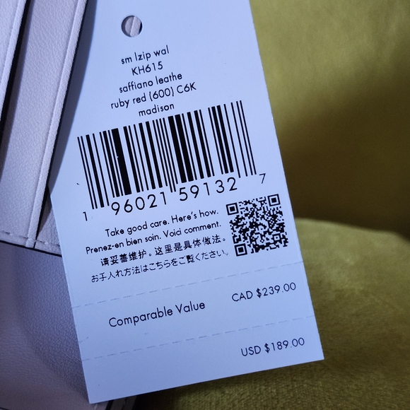 NWT Kate Spade RUBY RED ZIP Wallet - Picture 15 of 16